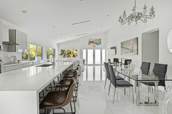 Fridge, microwave, oven, stovetop - Island Oasis • 4BR Home w/ Heated Pool + Jacuzzi (North Bay Village)