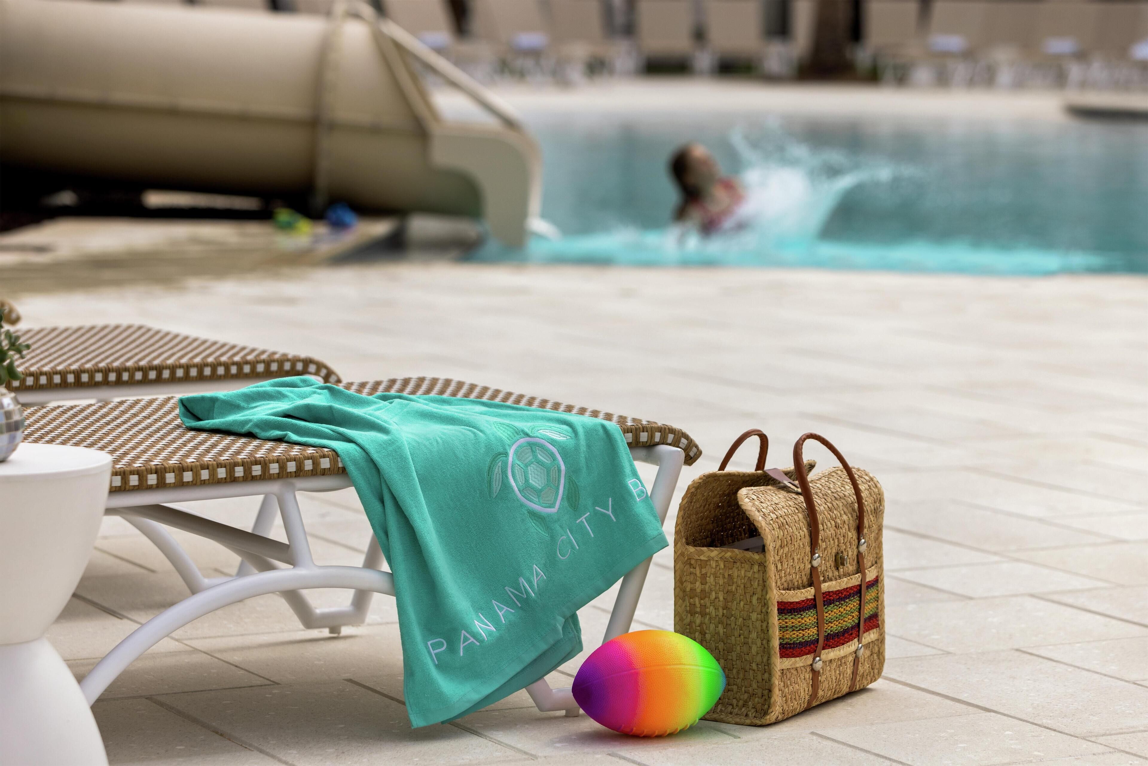 Outdoor pool, open 8:00 AM to 5:00 PM, pool umbrellas