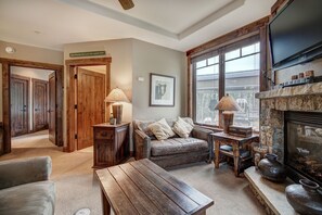 TV, fireplace, DVD player