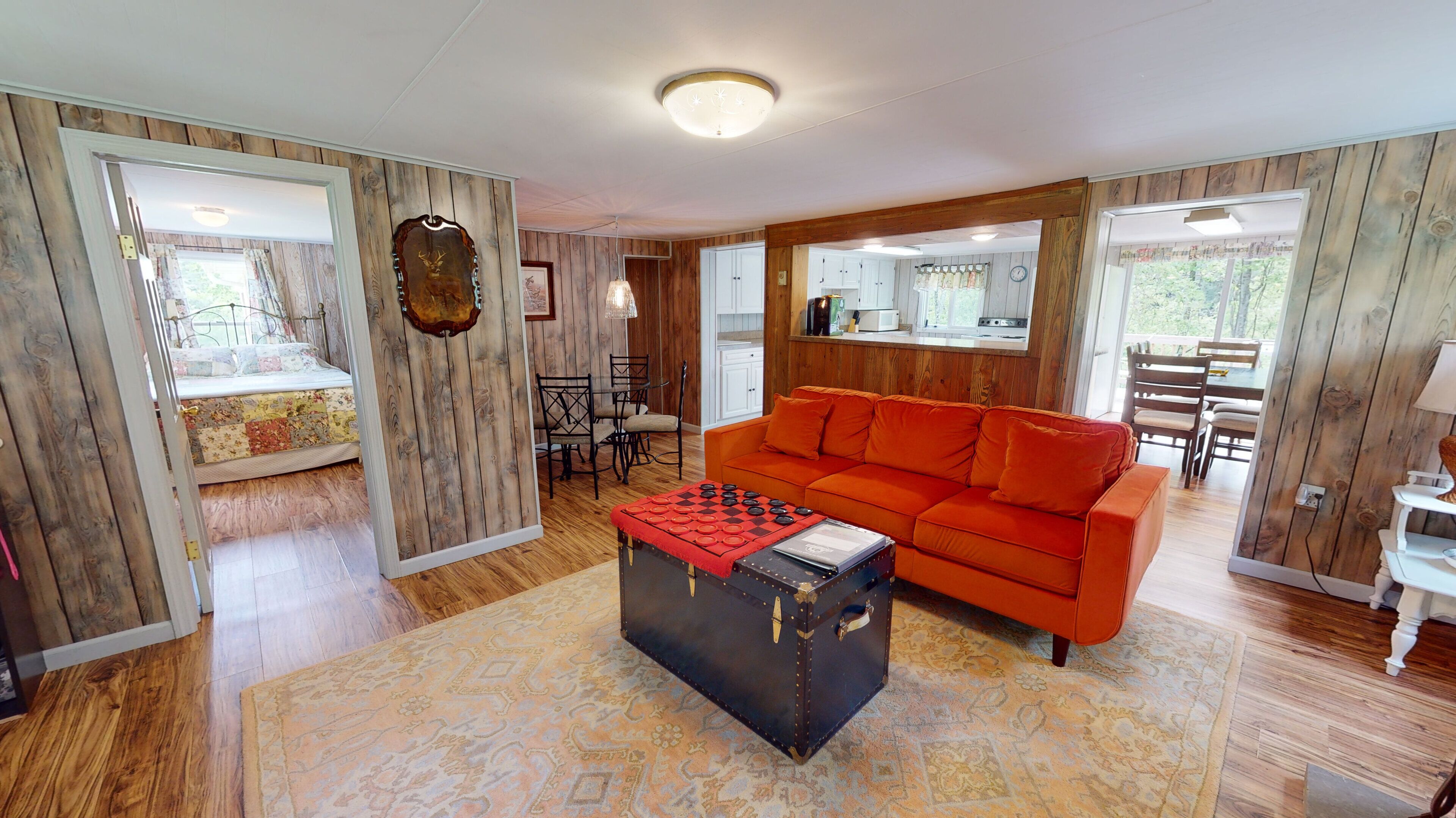 TV, fireplace, foosball