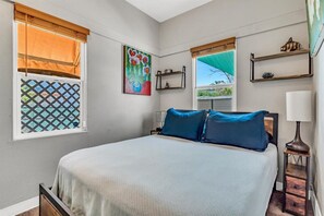 2 bedrooms, desk, iron/ironing board, travel cot