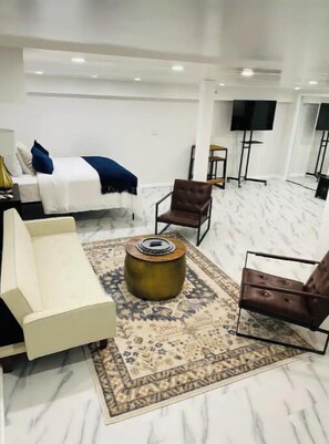 4 bedrooms, desk, blackout drapes, iron/ironing board