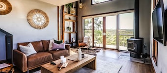 You can see three extinct volcanos from this villa atop a massive plateau