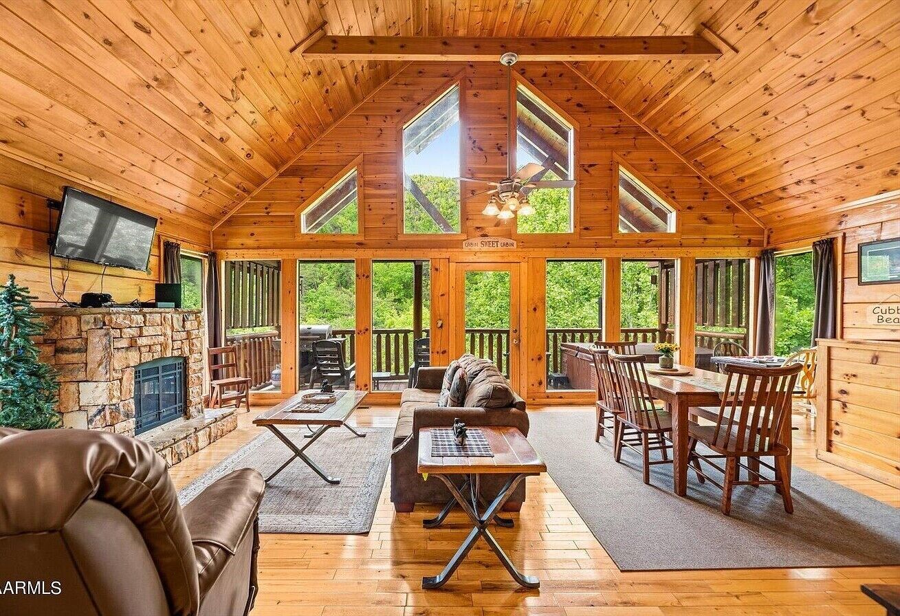 Smart TV, fireplace, video games, DVD player