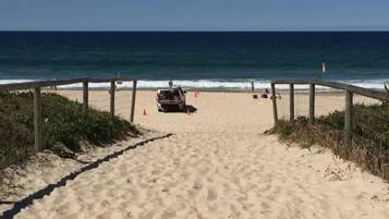 On the beach, beach towels