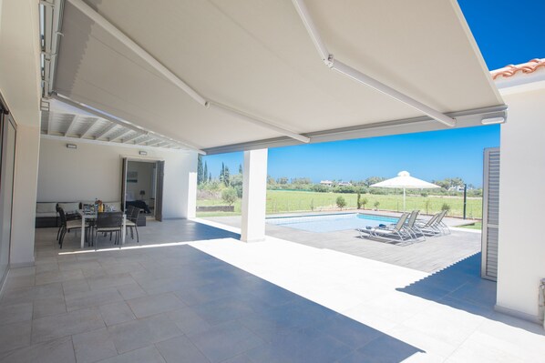 Villa, 3 Bedrooms, Private Pool, Garden View | Terrace/patio