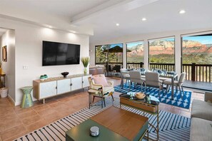 TV, fireplace, offices