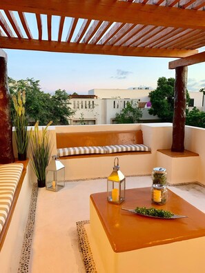 Apartment, 2 Bedrooms, Balcony | Property grounds - Sleeps 4-6-amazing 2 Bedroom Ph With Bbq & Jacuzzi (Tulum)