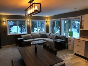 Smart TV, fireplace, video games, books