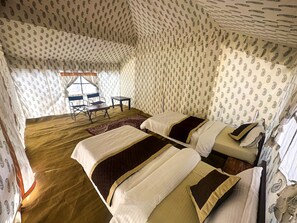 Luxury Tent | Egyptian cotton sheets, premium bedding, desk, laptop workspace - Club 21by Sariska Fun city (Malakhera)