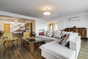 Superior Villa | Living area | 50-inch Smart TV with satellite channels, TV, Netflix - Wild Fig Retreat (Zakynthos)