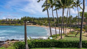 A beach resort with palm trees, ocean views, and a well-maintained lawn. - Napili Shores A202 Of Studio 1 Bedroom Condo by RedAwning (Lahaina)