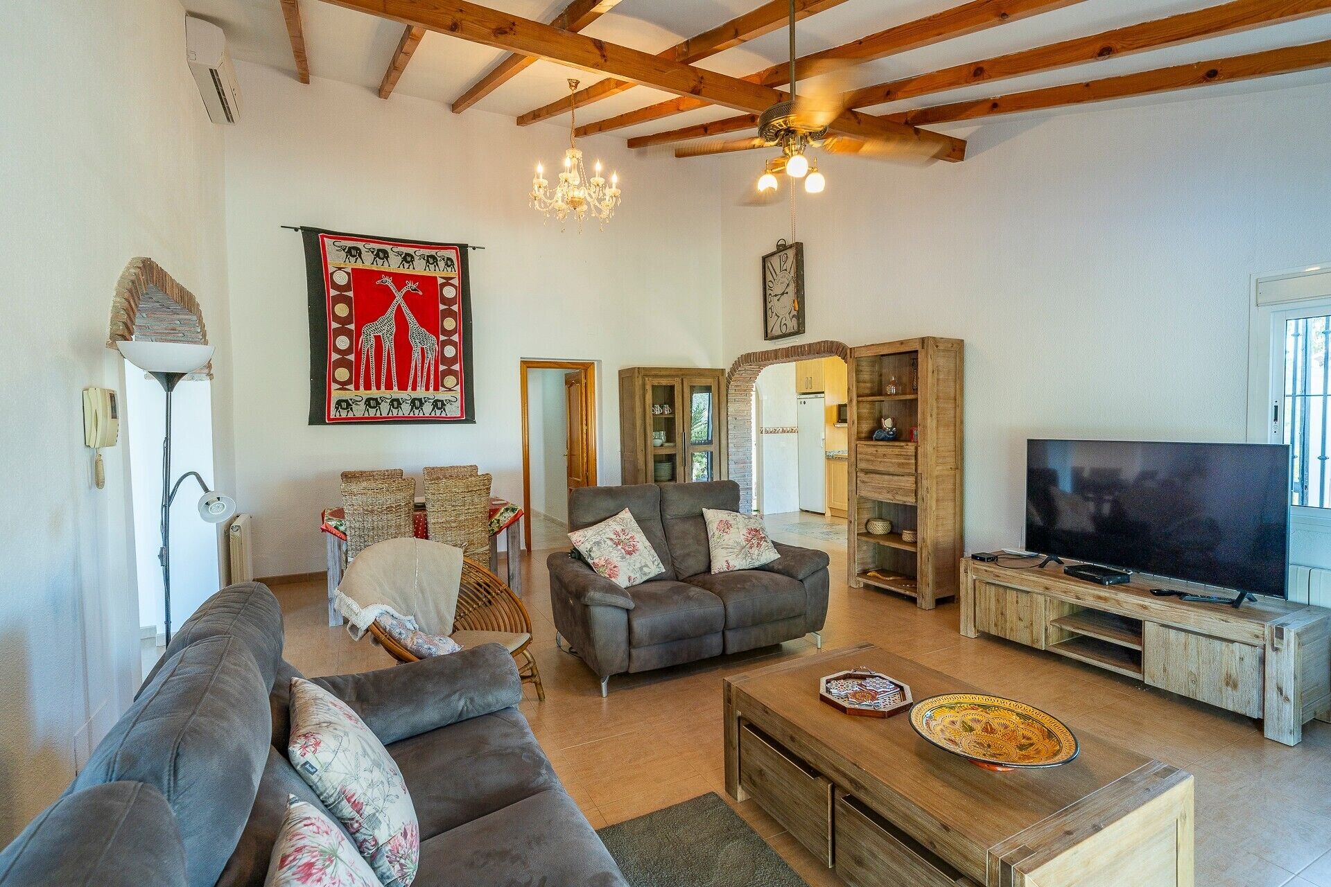 Fireplace, DVD player