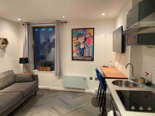 Apartment | Eigene Küche | Kühlschrank, Mikrowelle, Ofen, Herdplatte