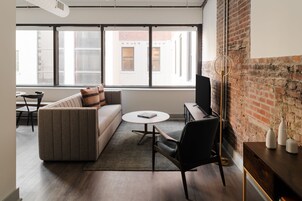 Classic Apartment, 1 Bedroom (Self Check-in with Virtual Front Desk) | Living area | 50-inch flat-screen TV with digital channels, TV