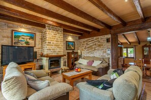 Fernseher, Kamin