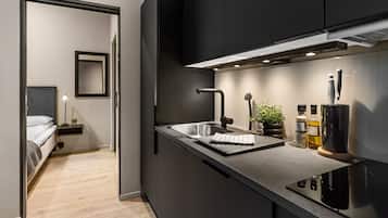 Superior Apartment, 1 Bedroom | Private kitchen | Full-size fridge, oven, stovetop, dishwasher