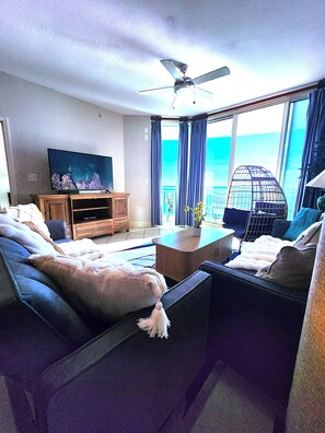 Smart TV, DVD player, books