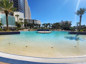Outdoor pool, a heated pool - Immaculate! Large and inviting! Dive into the best vacation NOW! (Panama City Beach)