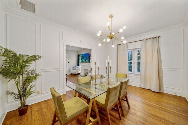 Plenty of space for entertaining in this grand dining room.