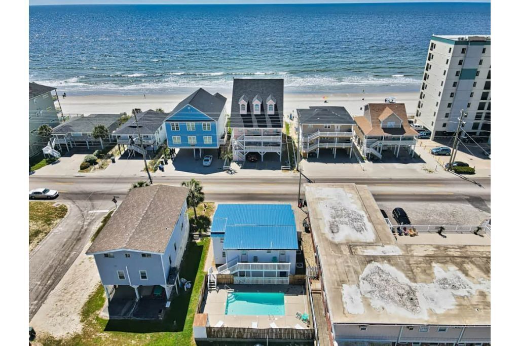 A Cherry Grove Beach House wPool Pet & Student Friendly beach access across st