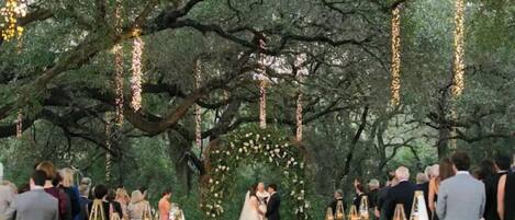 Outdoor banquet area