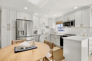 Fridge, dishwasher, coffee/tea maker, toaster