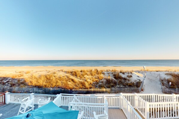 Property grounds - Grand oceanfront home with multiple decks, beach access, W/D & AC (Ocean City)