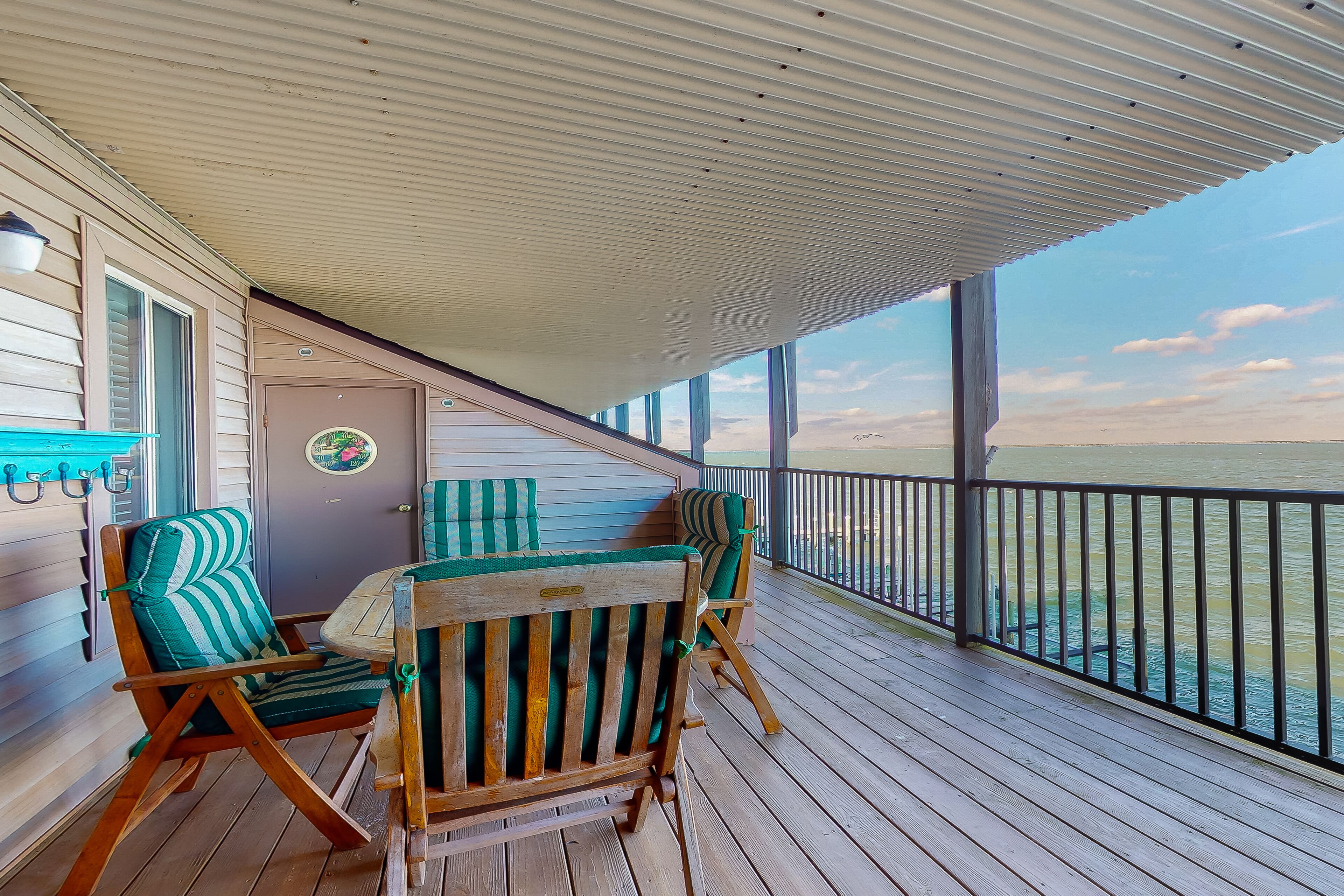 Bay-view condo with pool, covered deck, & fishing/crabbing dock - walk to beach