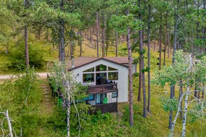 Exterior - Mountain-view house with washer/dryer, fireplace, gas grill, balcony, & patio (Rapid City)