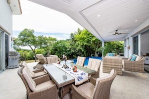 Outdoor dining - Playa Hermosa Villa • 4 BR • Private Pool & Tropical Garden Retreat (Playa Hermosa)