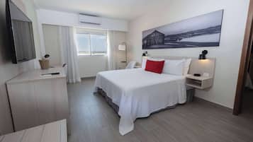 In-room safe, desk, laptop workspace, blackout curtains