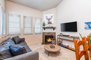 TV, fireplace, DVD player