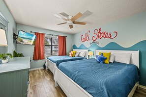 2 bedrooms, desk, iron/ironing board, travel cot