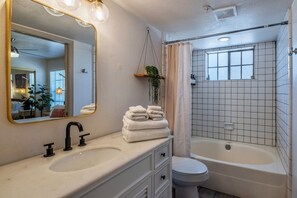 Shower, hair dryer, towels, soap - Desert Oasis ~ Refreshing Pool and HotTub ~ King Bed ~ Near Old Town (Scottsdale)