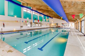 Indoor pool, a heated pool - Modern, view-worthy townhome with grill, W/D, shared pools & rental kayaks (Manson)