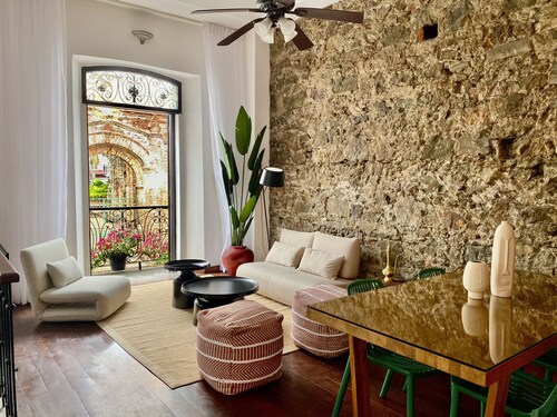 Iconic double apartment with billar in front of the Arco Chato ruins  and pool