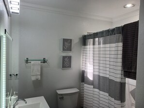 Shower, hair dryer, towels, soap - FAST INTERNET - EASY ACCESS - QUITE - 5 MINUETS TO KAISER - REMODELED - NEW BATH (Roseville)