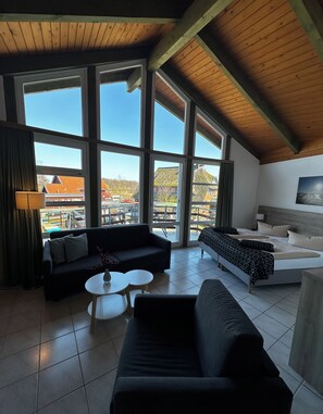 TV, foosball, table tennis, books