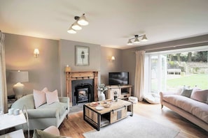 Smart TV y chimenea