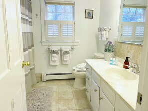 Hair dryer, towels