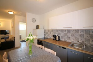 Microwave, oven, stovetop, dishwasher - Near the beach, city center, air-conditioned, family friendly (Porec)