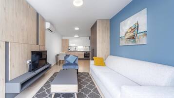 Een flatscreentelevisie