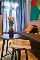 City Studio | Living area | 50-inch Smart TV with digital channels, TV