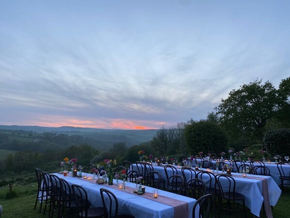 Outdoor banquet area