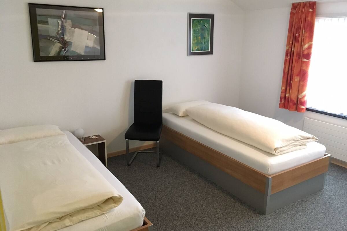 Chambre avec lits jumeaux | Couette en duvet d'oie, coffres-forts dans les chambres, bureau