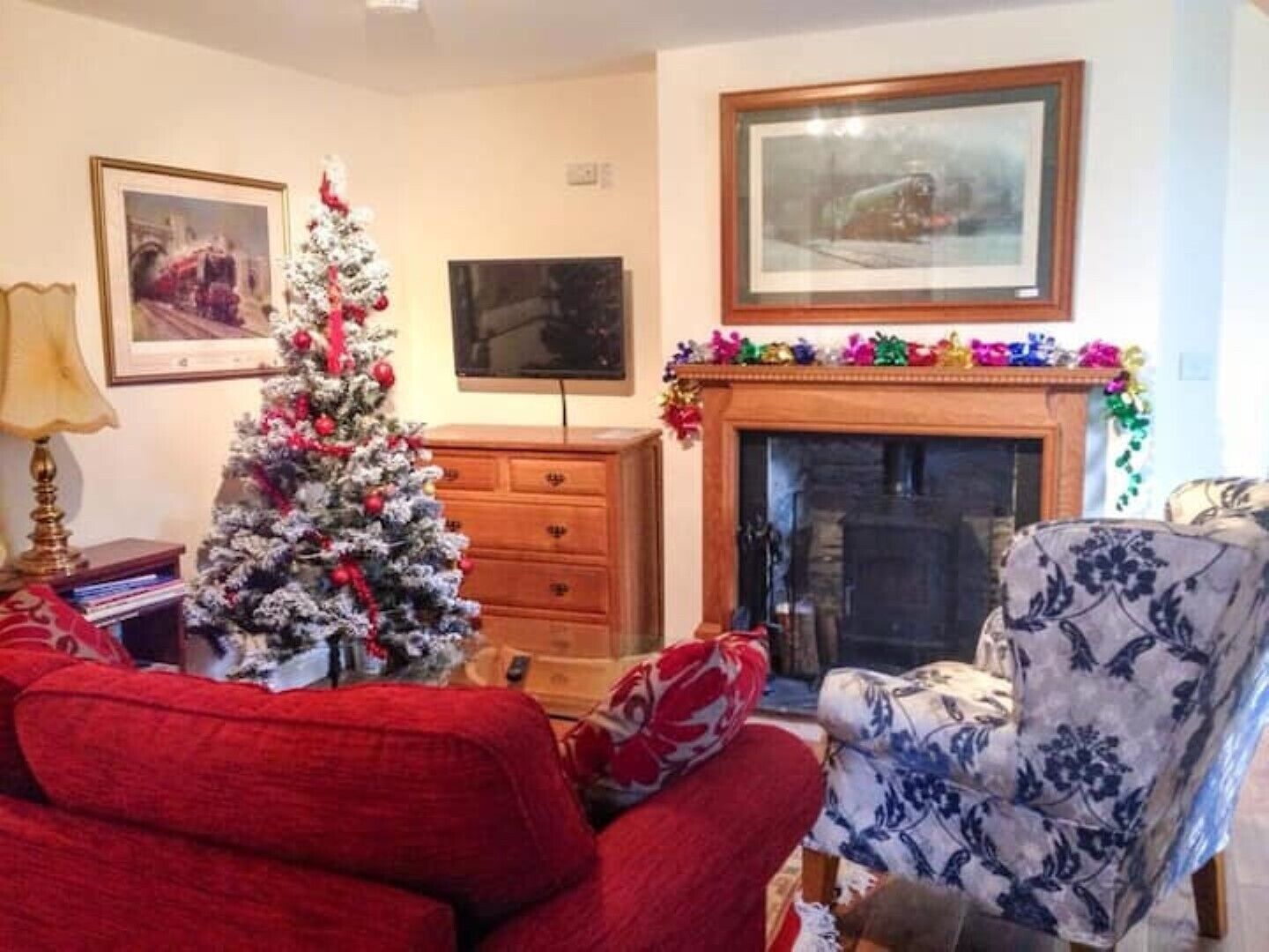 TV, fireplace, DVD player