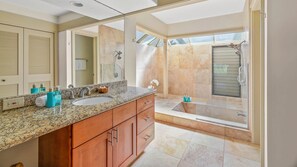 Hair dryer, bathrobes, towels