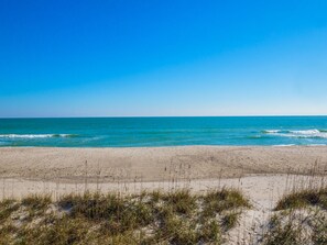Guests can enjoy access to the sandy beach.