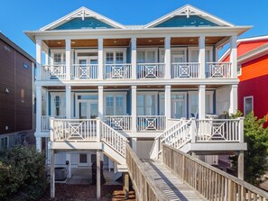Enjoy expansive ocean views from the two-story property's spacious balconies.